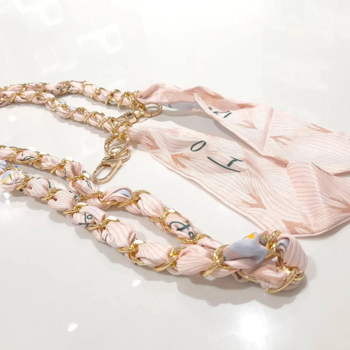 Mobile Phone Wrist Lanyard for Women Girls Scarf Decorative Crossbody Metal Phone Neck Strap Lanyard