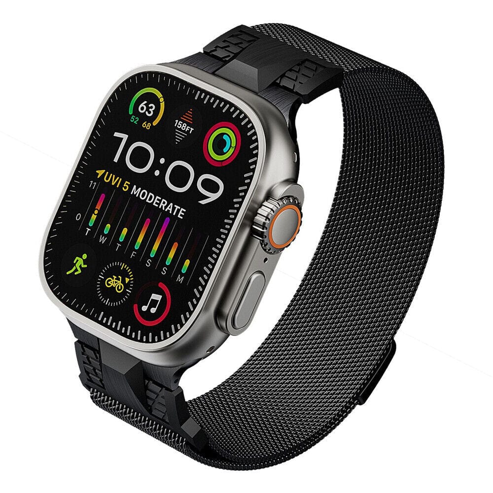 ktusu Generic Watch Bands New Milanese Magnetic Band for Apple Watch 42 | 44 | 45 | Ultra 49 | 46mm S10 Black