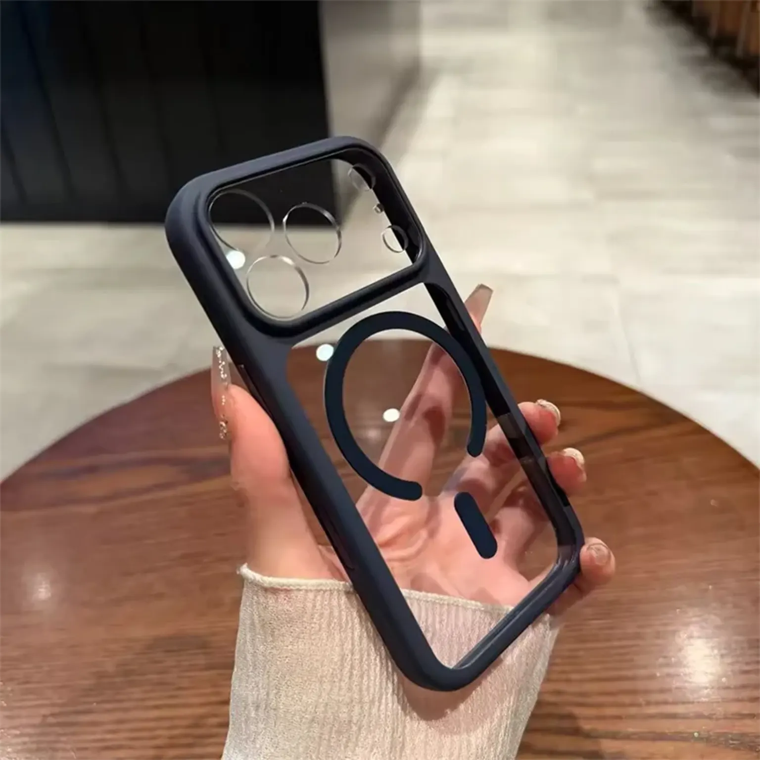 Camera Protective Ultra Crystal Clear Matte Frame MagSafe Case for iPhone 17 Pro