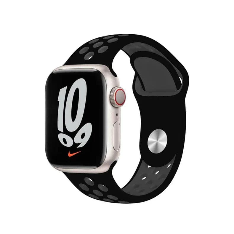 Straps & Bands for 42mm | 44mm | 45mm | Ultra 49mm / Black Grey Apple Watch Nike Silicone Band