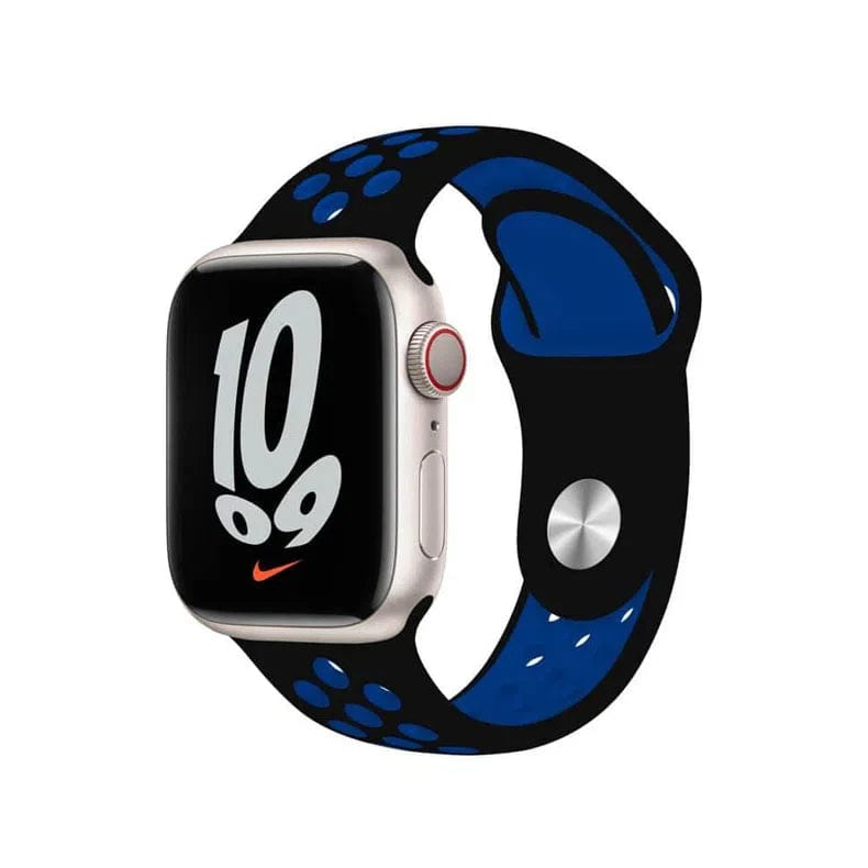 Straps & Bands for 42mm | 44mm | 45mm | Ultra 49mm / Black Sea Blue Apple Watch Nike Silicone Band