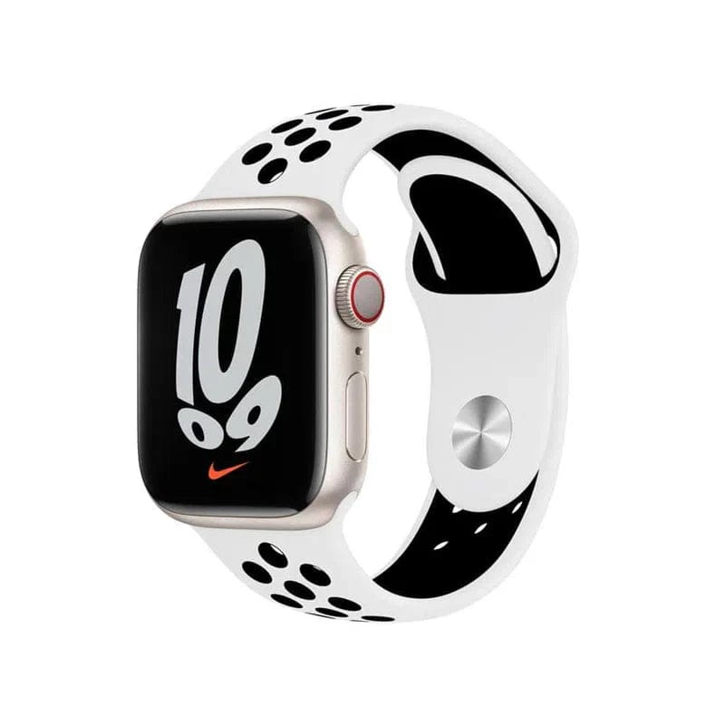 Straps & Bands for 42mm | 44mm | 45mm | Ultra 49mm / White Black Apple Watch Nike Silicone Band