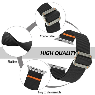 Watch Bands Nylon Stretchy Adjustable Elastic Woven Straps for Apple Watch 42 | 44 | 45 | Ultra 49 | 46mm S10 | 46mm S11