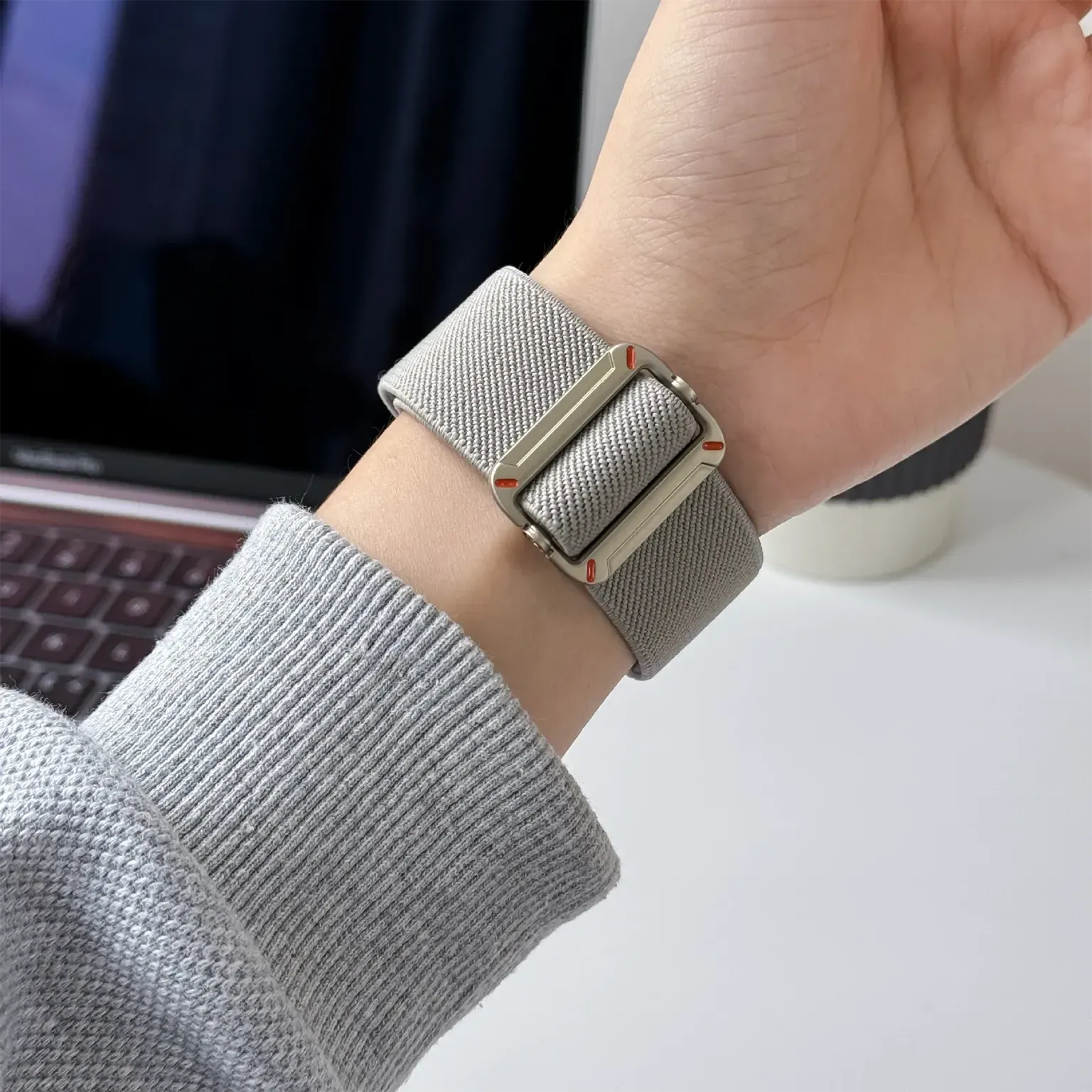 Watch Bands Nylon Stretchy Adjustable Elastic Woven Straps for Apple Watch 42 | 44 | 45 | Ultra 49 | 46mm S10 | 46mm S11