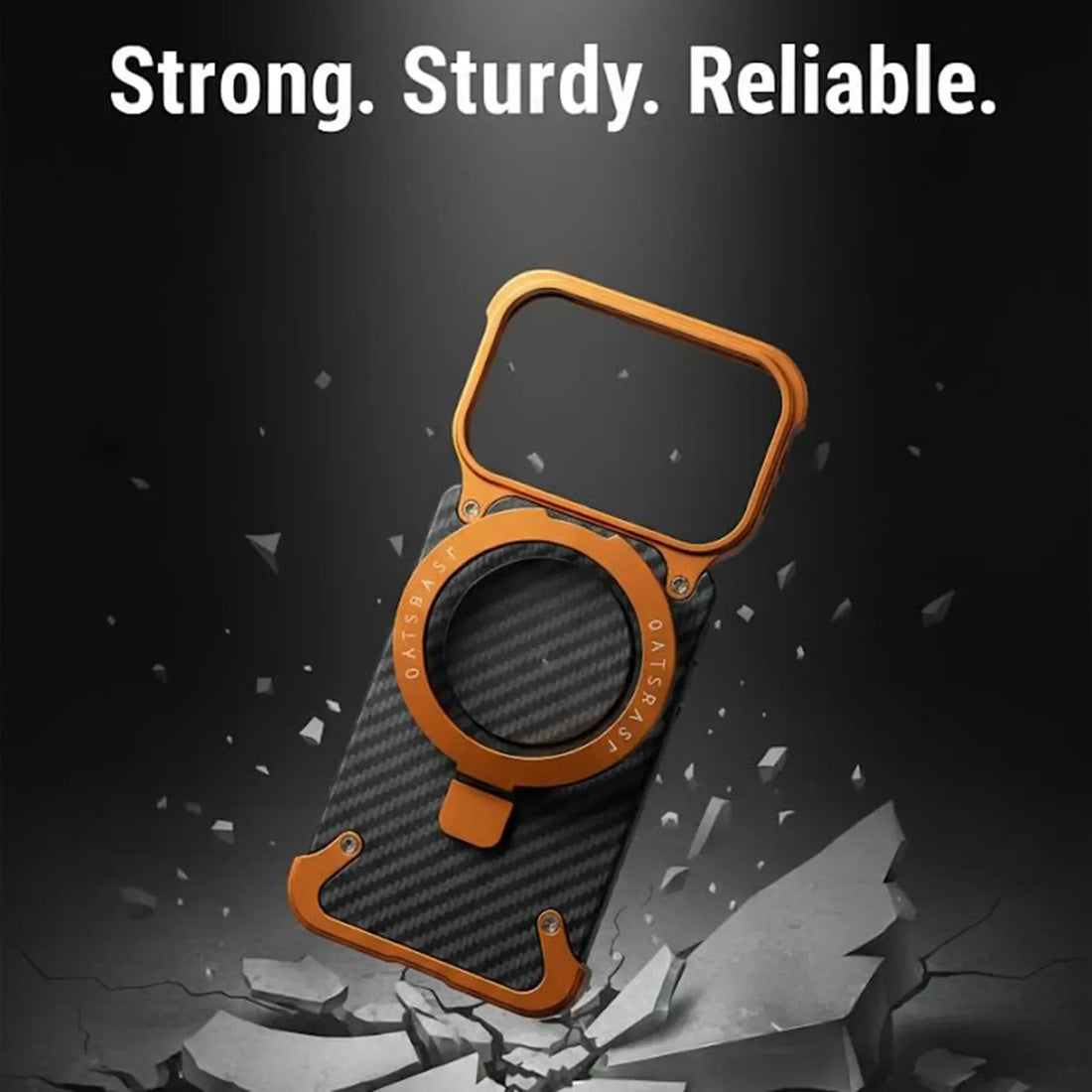 Cases & Covers OATSBASF Carbon Fiber Metal Kickstand Frameless Magsafe Case for iPhone 17 Pro Max