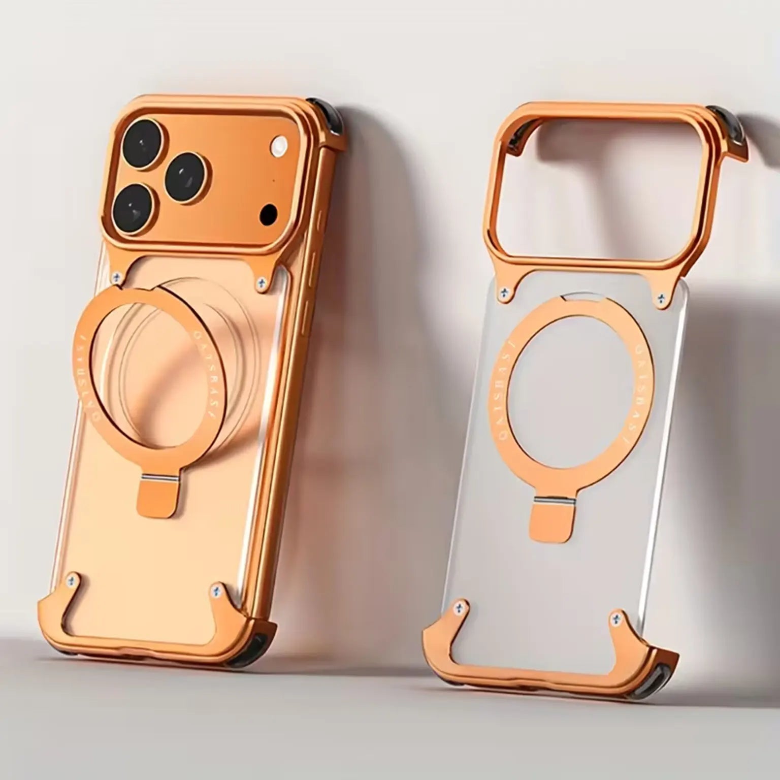 Cases & Covers OATSBASF Metal Kickstand Frameless Magsafe PC Matte Case for iPhone 17 Pro