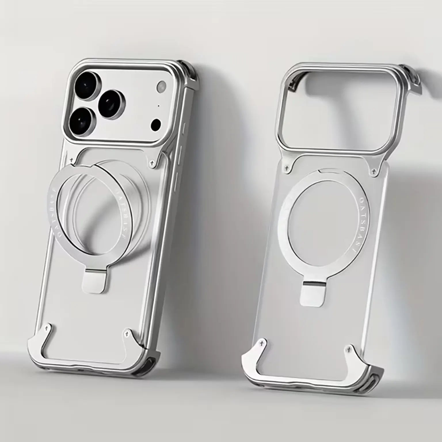 Cases & Covers OATSBASF Metal Kickstand Frameless Magsafe PC Matte Case for iPhone 17 Pro
