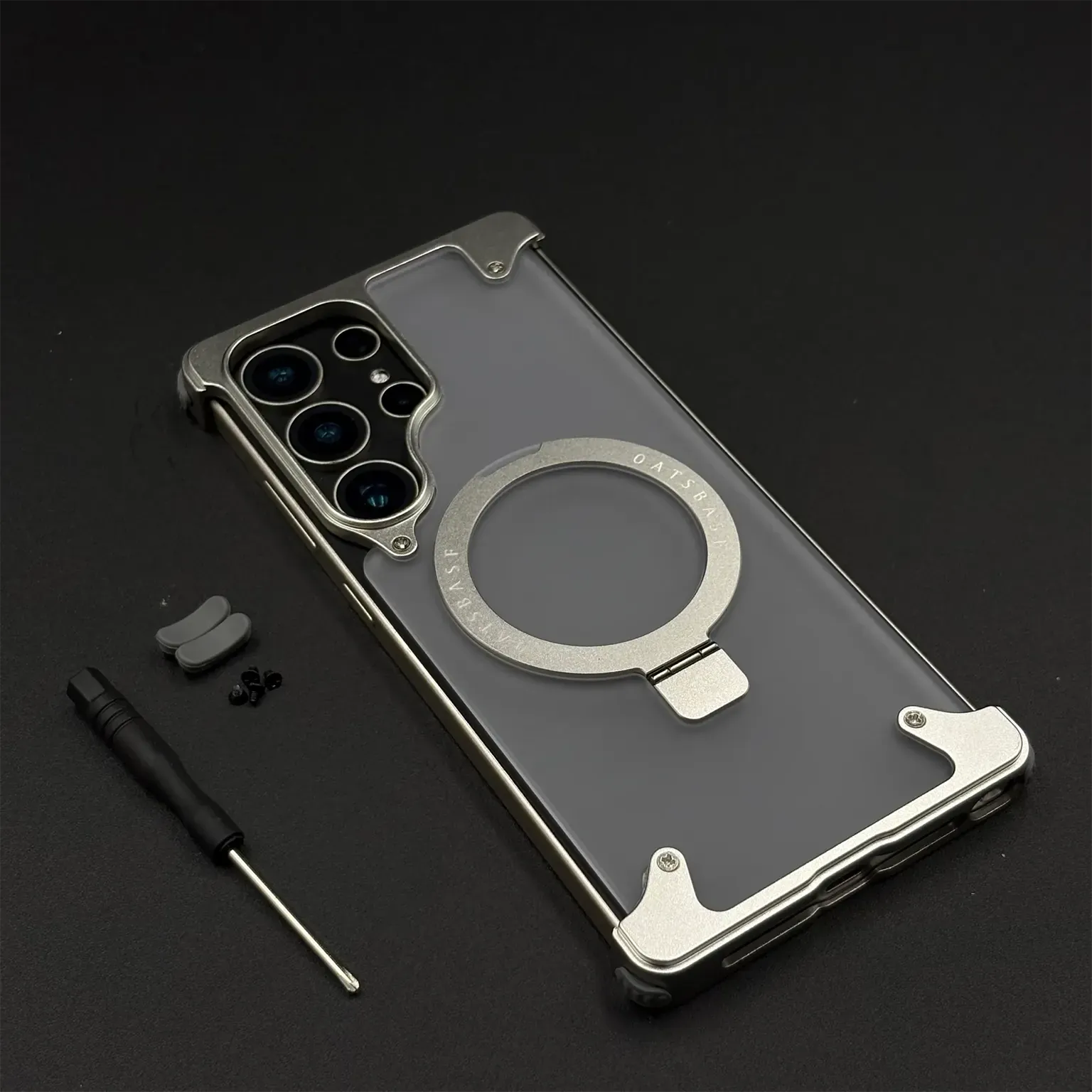 Cases & Covers OATSBASF Metal Kickstand Frameless Magsafe PC Matte Case for Samsung Galxy S26 Ultra