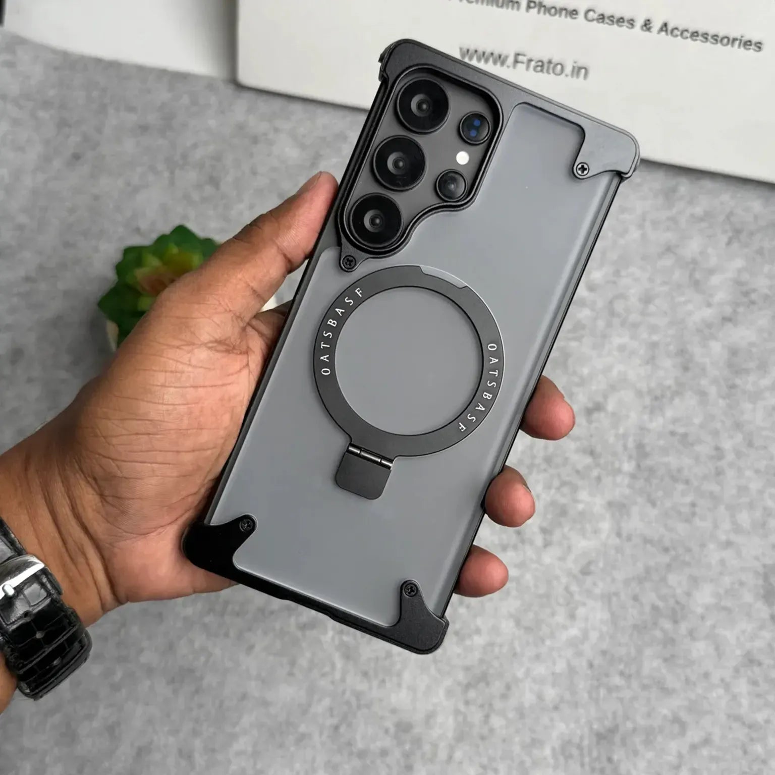 Cases & Covers OATSBASF Metal Kickstand Frameless Magsafe PC Matte Case for Samsung Galxy S26 Ultra