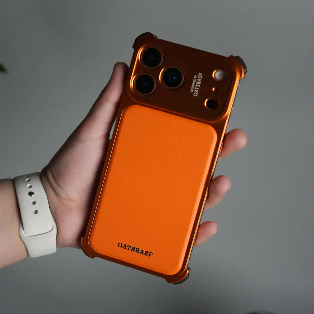 Cases & Covers OATSBASF Metal Skeleton Shape PU Leather Magnetic Frameless Magsafe Case for iPhone 17 Pro Max