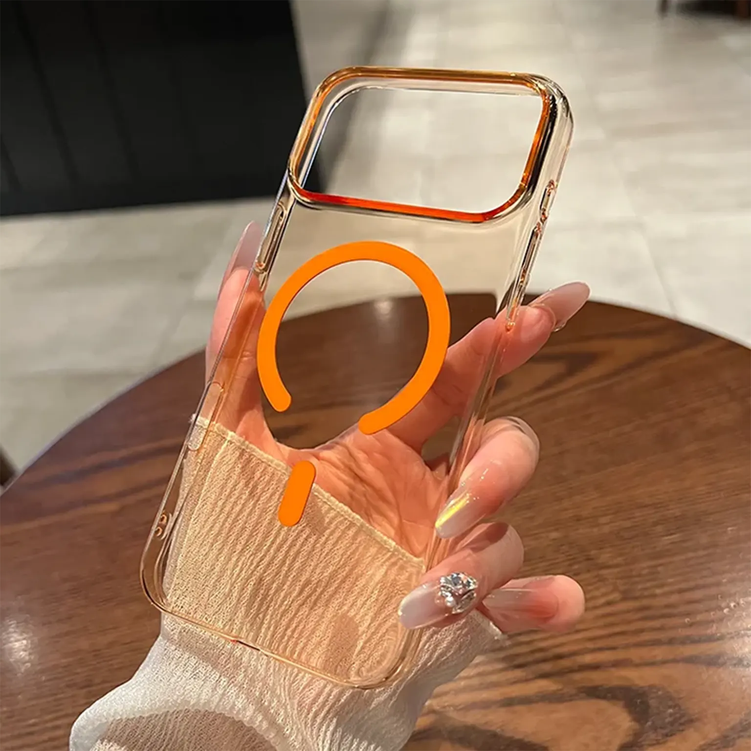 Minimalist Ultra-Thin Transparent Magnetic Wireless Charge Hard Case for iPhone 17 Pro Max