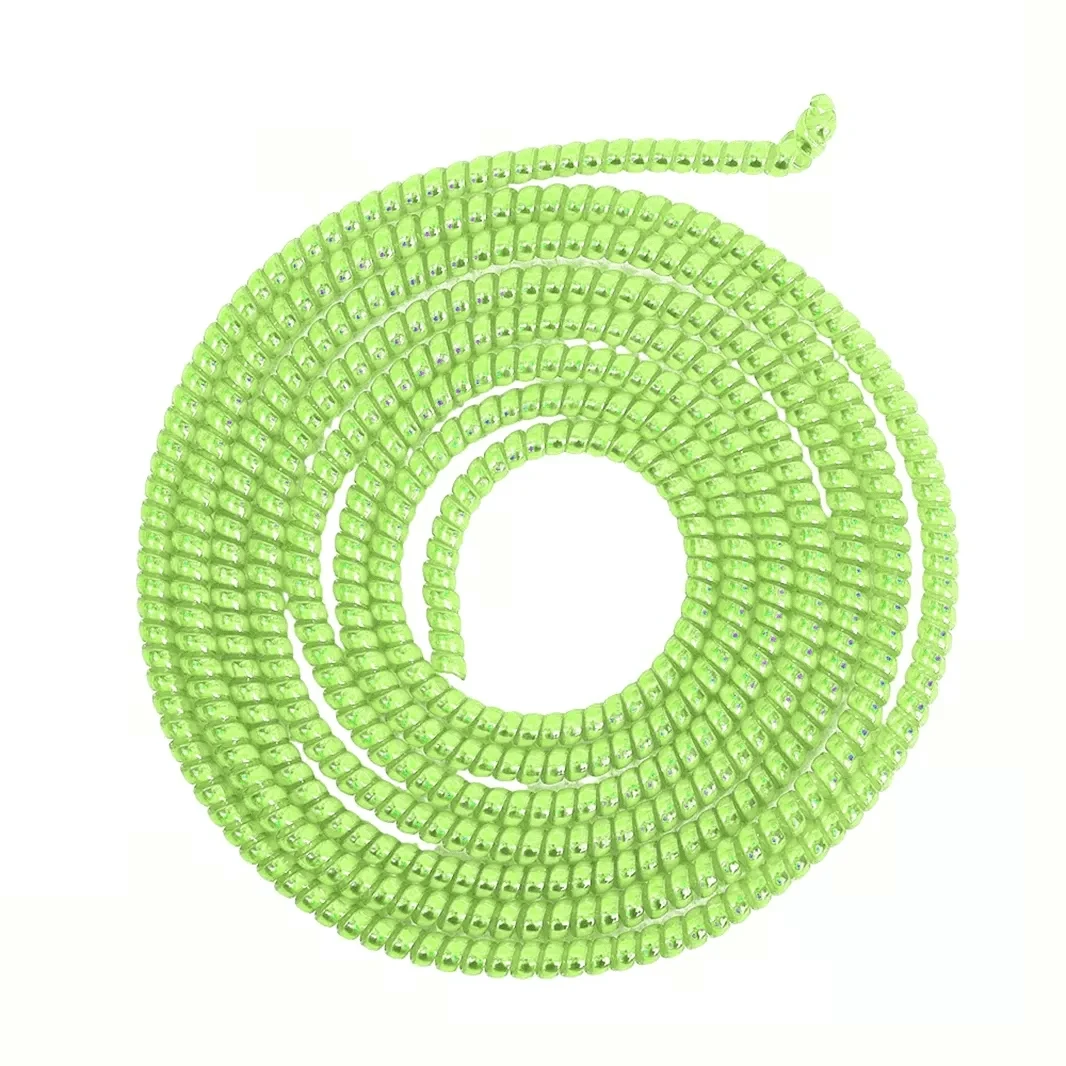 ktusu Generic Enhancement [ Pack of 3 ] Spiral Charger Cable Protector Data Wire Saver for Charging Cable ( 1.5 Meter ) Green