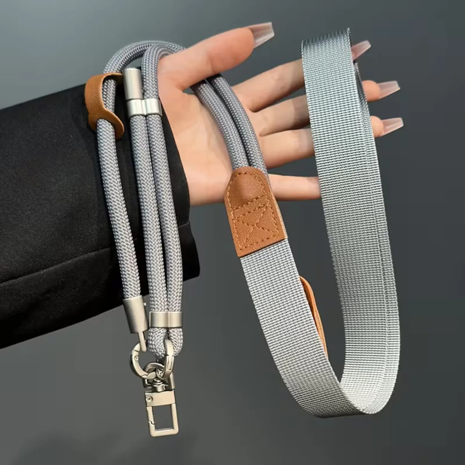 Phone Lanyard Adjustable Crossbody Strap Double Buckle Anti Theft Chain Woven Phone Lanyard with Carabiner Hook KTSUW6VZF 8965288264938