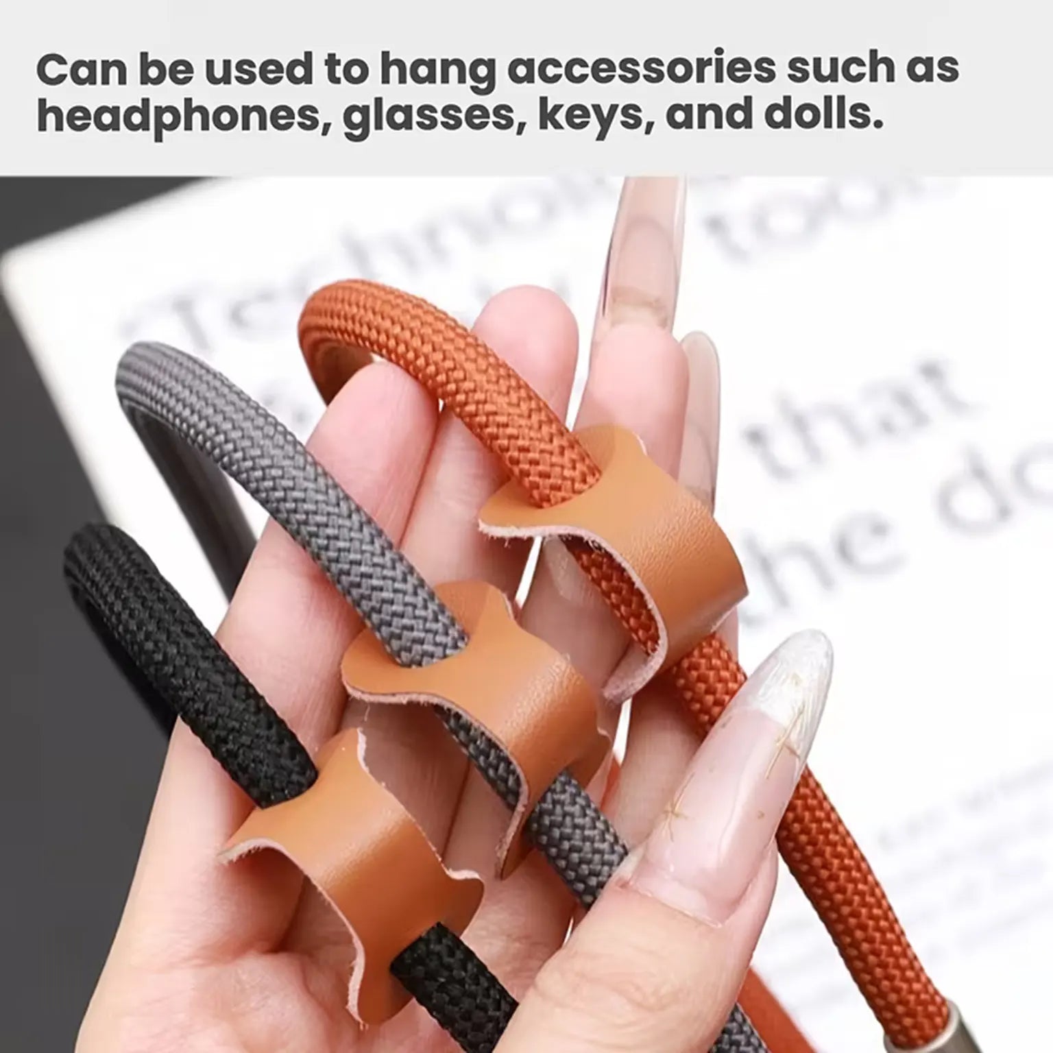 Phone Lanyard Adjustable Crossbody Strap Double Buckle Anti Theft Chain Woven Phone Lanyard with Carabiner Hook