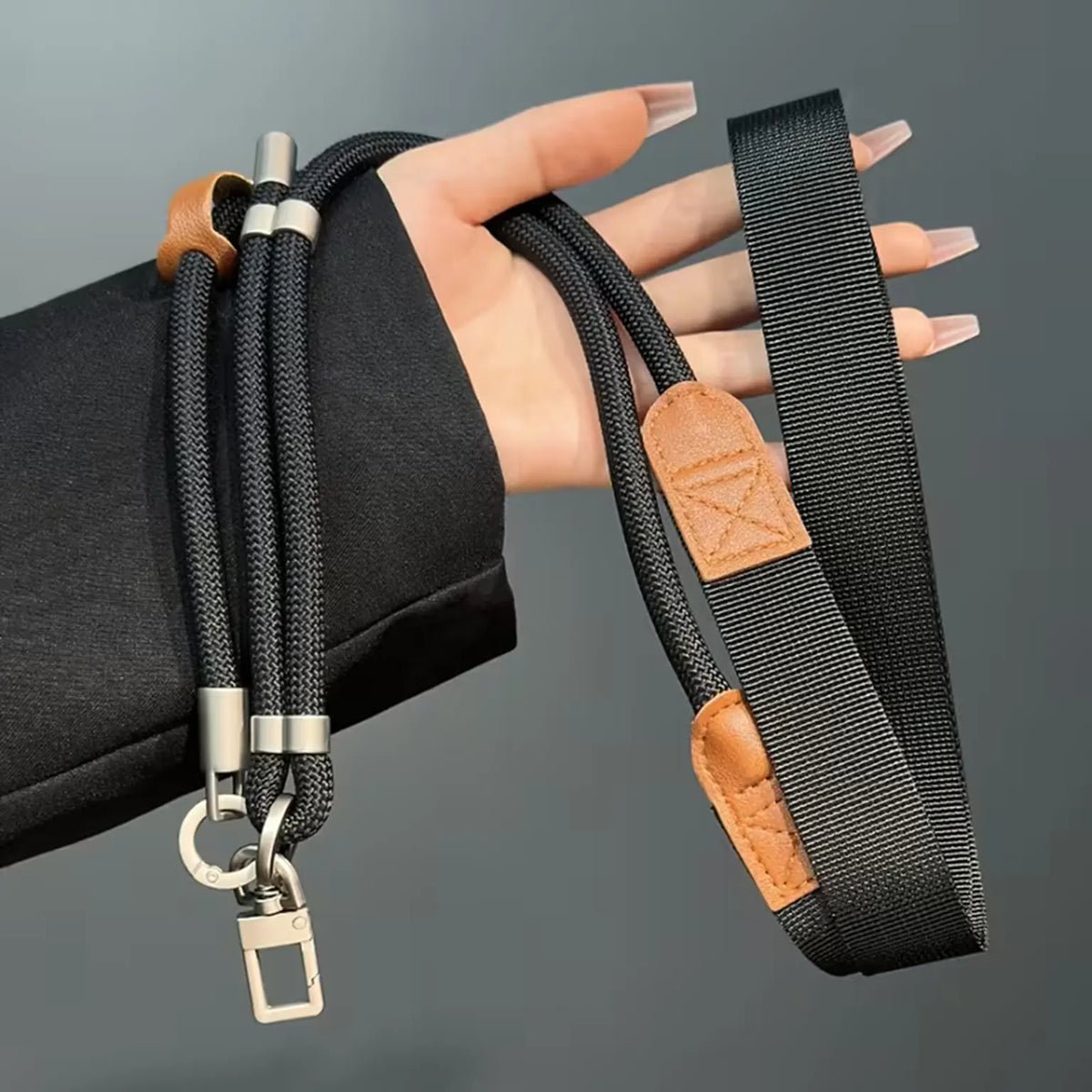 Phone Lanyard Adjustable Crossbody Strap Double Buckle Anti Theft Chain Woven Phone Lanyard with Carabiner Hook KTSUE9GWF 8918142835669