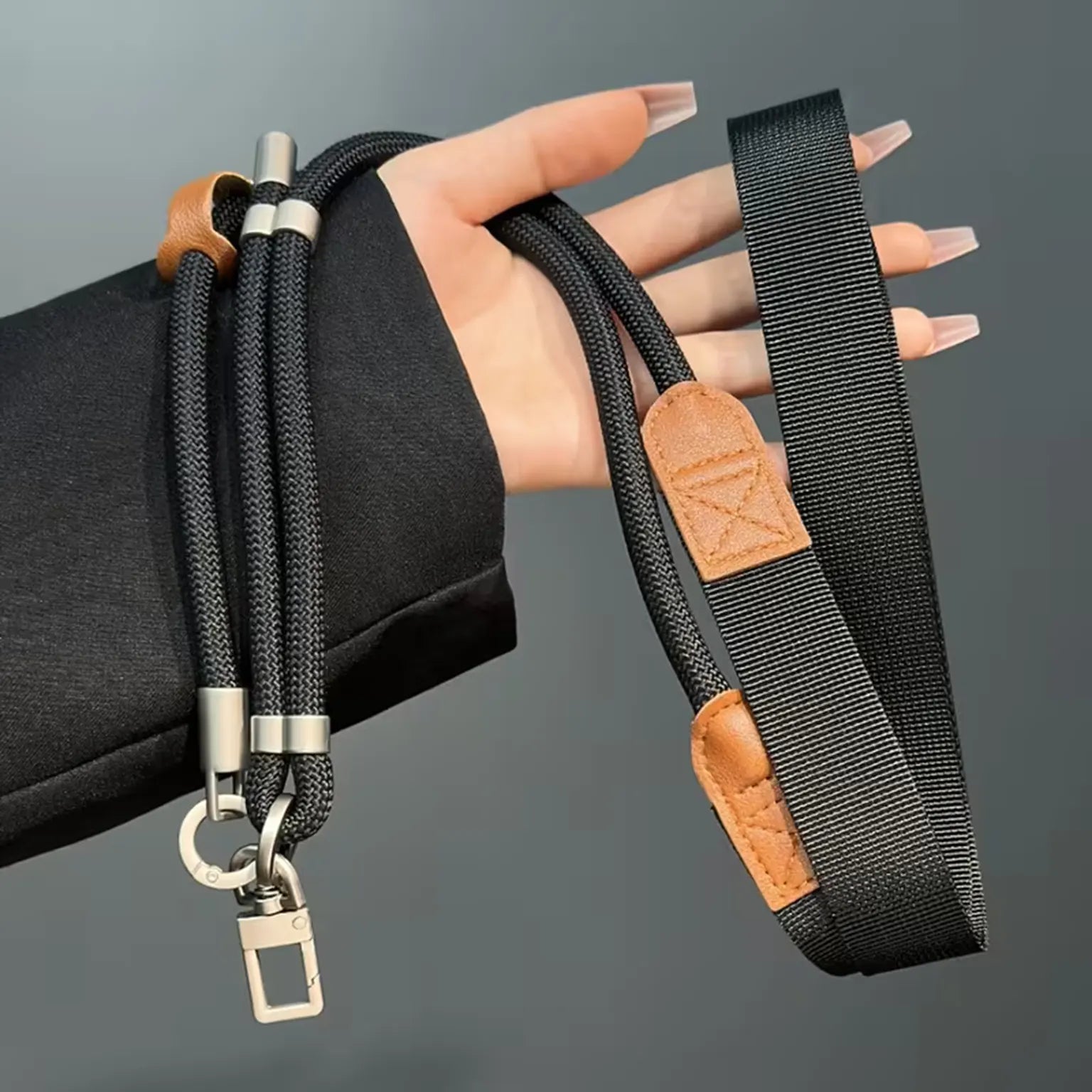 Phone Lanyard Adjustable Crossbody Strap Double Buckle Anti Theft Chain Woven Phone Lanyard with Carabiner Hook KTSUE9GWF 8918142835669