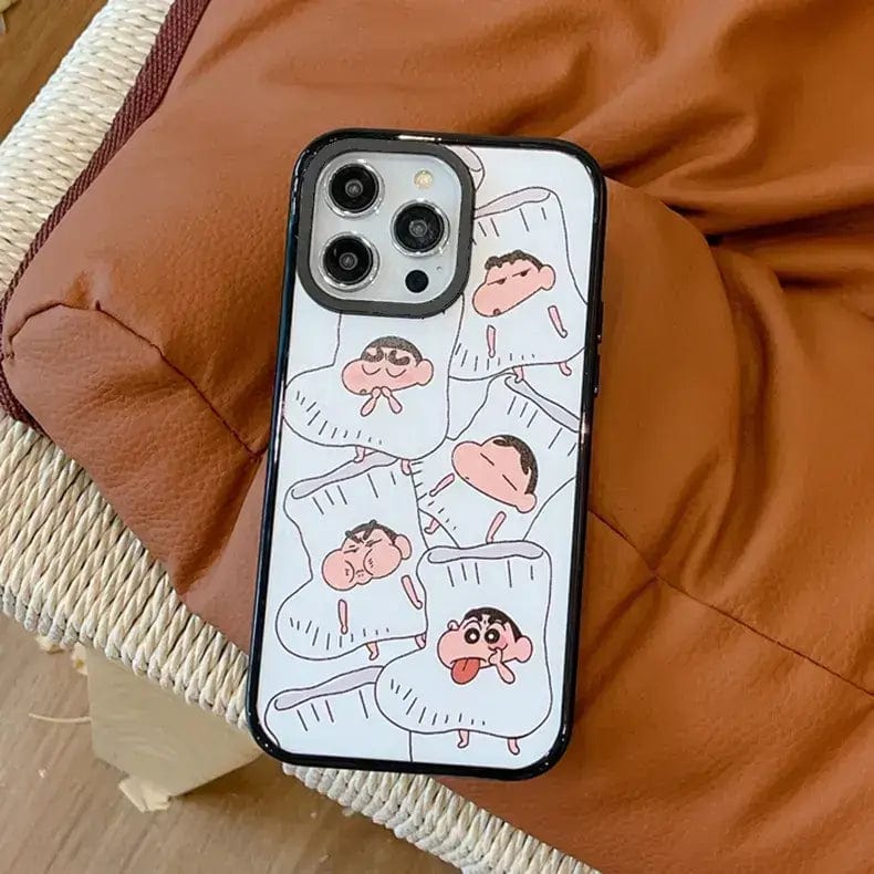 Cases & Covers for iPhone 15 Pro Max / Shinchan Printed Soft TPU Silicone Edge Hard Back Clear Case for Apple iPhone