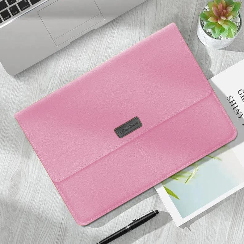 Sleeves for Up to 15.6 inch Laptop / Pink PU Leather Envelope Portfolio Sleeves Bag for MacBook | Laptop