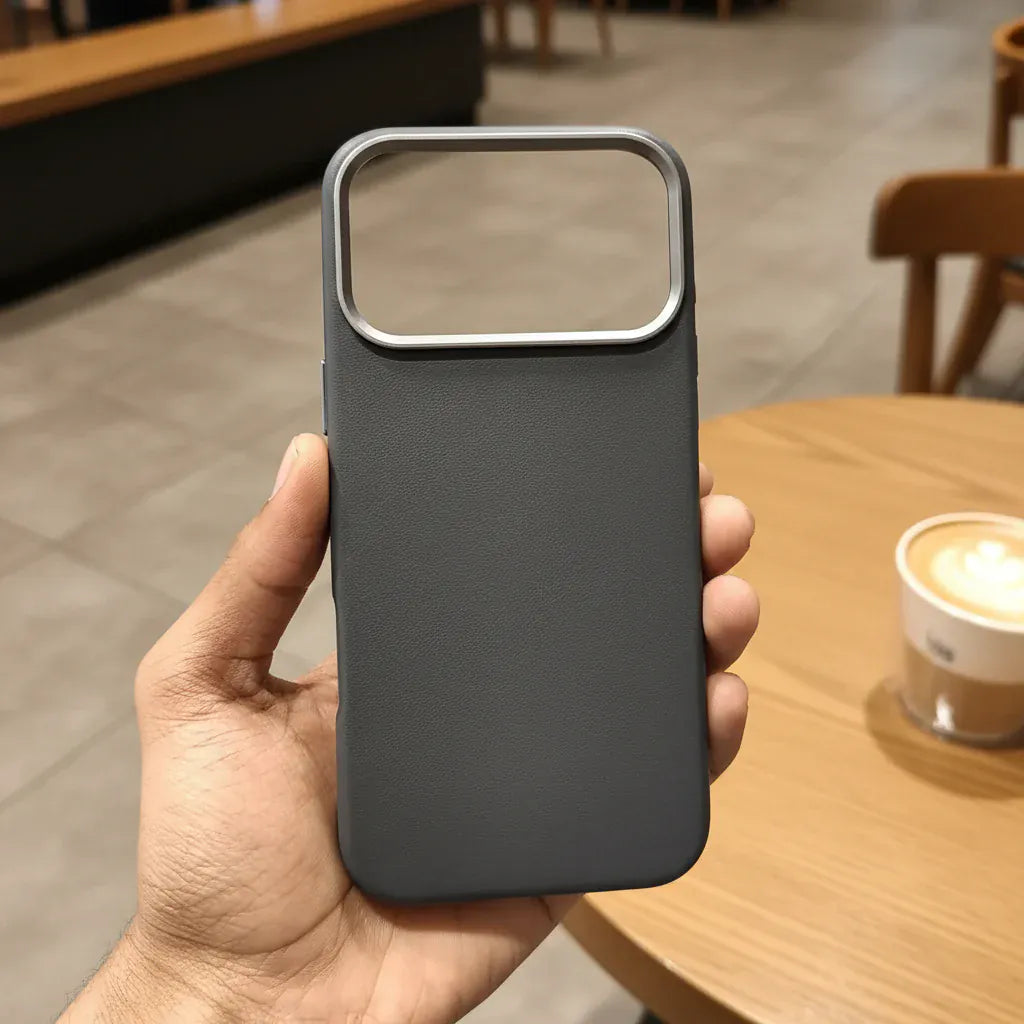 Cases & Covers PU Leather Texture Metal Button Magnetic Magsafe Case for iPhone 17 Pro Max