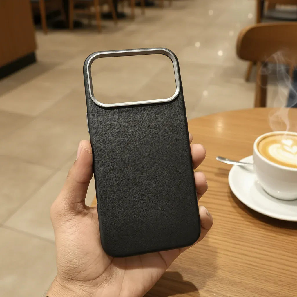 Cases & Covers PU Leather Texture Metal Button Magnetic Magsafe Case for iPhone 17 Pro Max