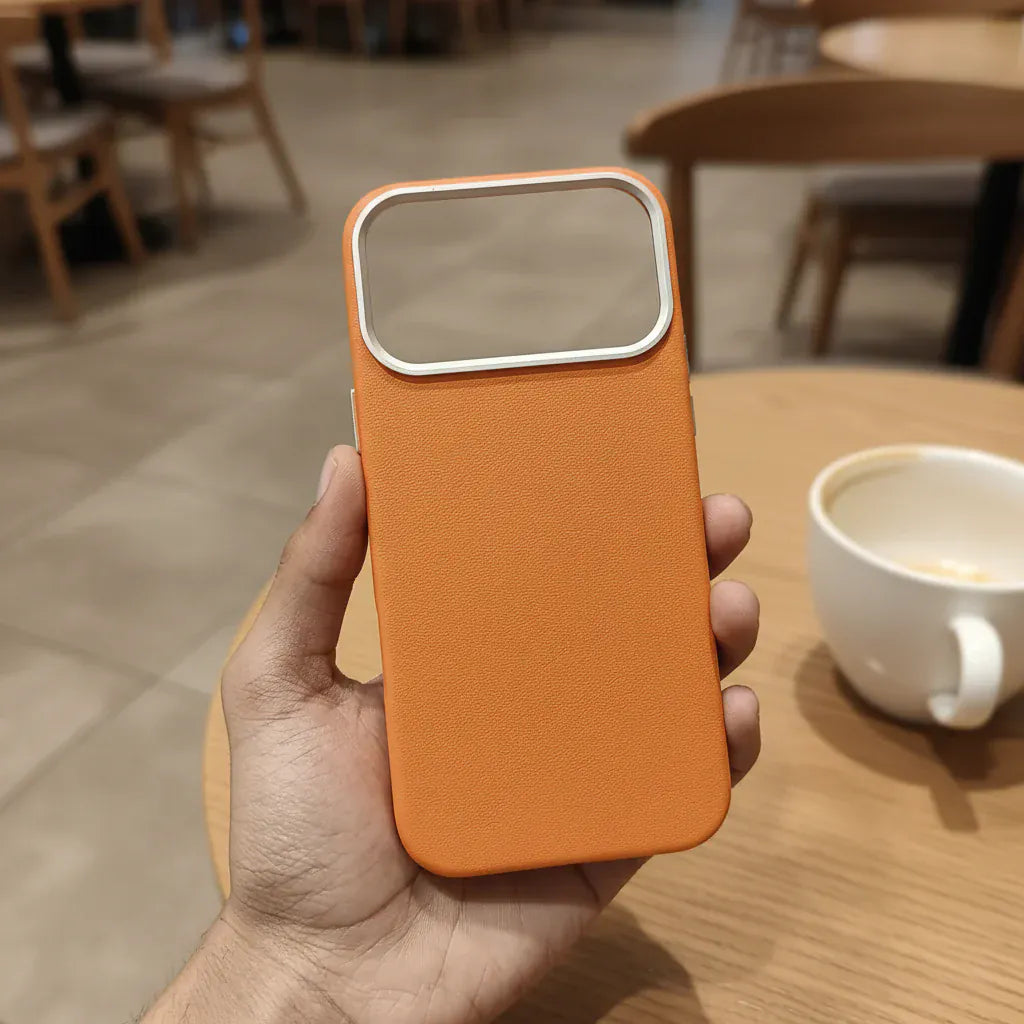 Cases & Covers PU Leather Texture Metal Button Magnetic Magsafe Case for iPhone 17 Pro Max