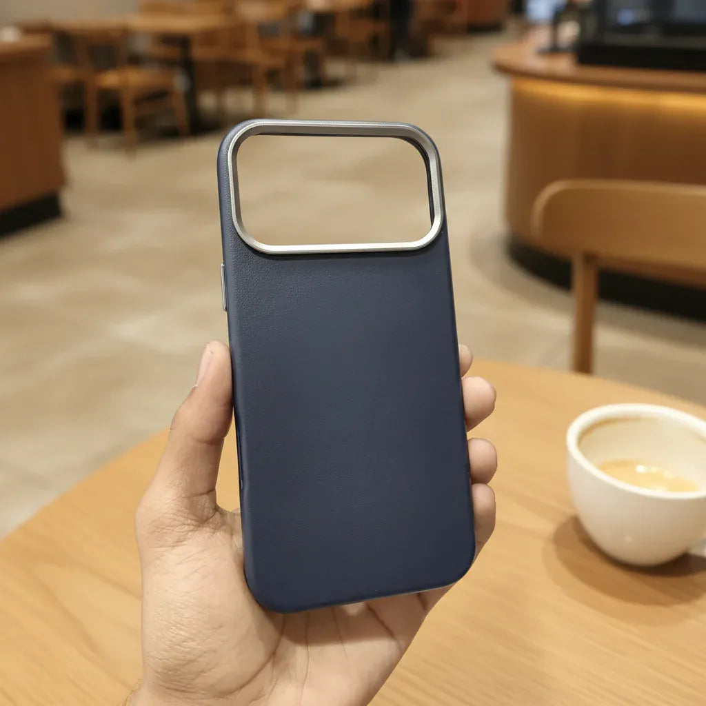 Cases & Covers PU Leather Texture Metal Button Magnetic Magsafe Case for iPhone 17 Pro Max