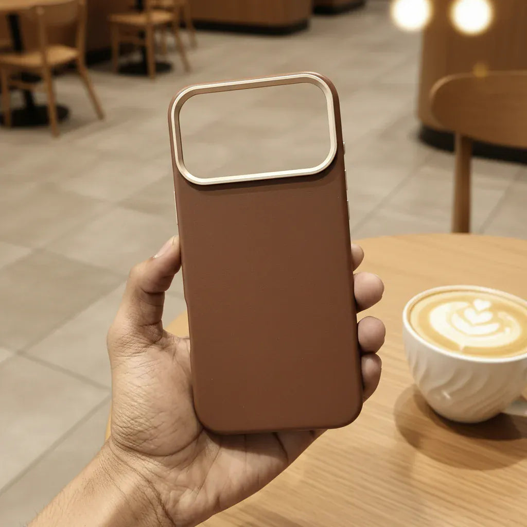 Cases & Covers PU Leather Texture Metal Button Magnetic Magsafe Case for iPhone 17 Pro Max