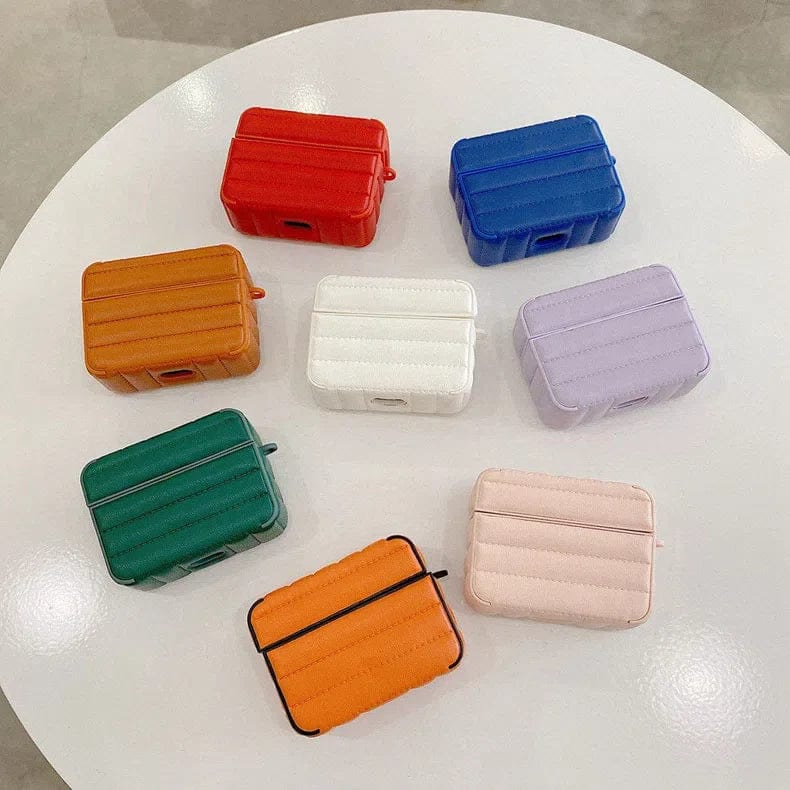 Puffy Pebble Leather Dual Layer Hard Cover for Airpods 3