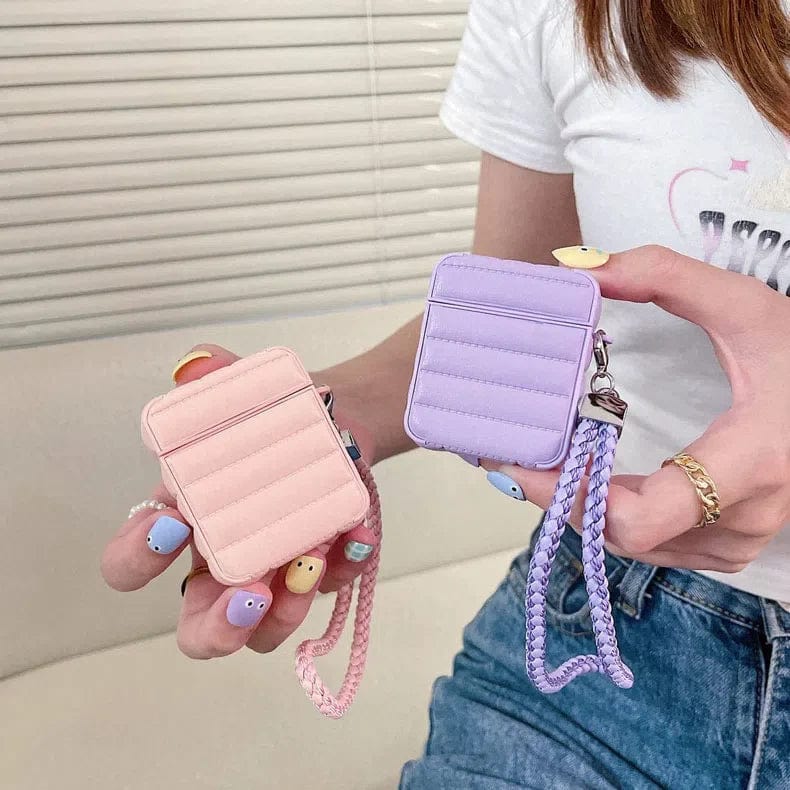 Puffy Pebble Leather Dual Layer Hard Cover for Airpods 3