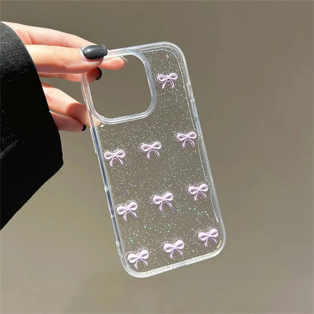 3D Cute Korean Design Transparenrt Hard Case for iPhone 15 Plus