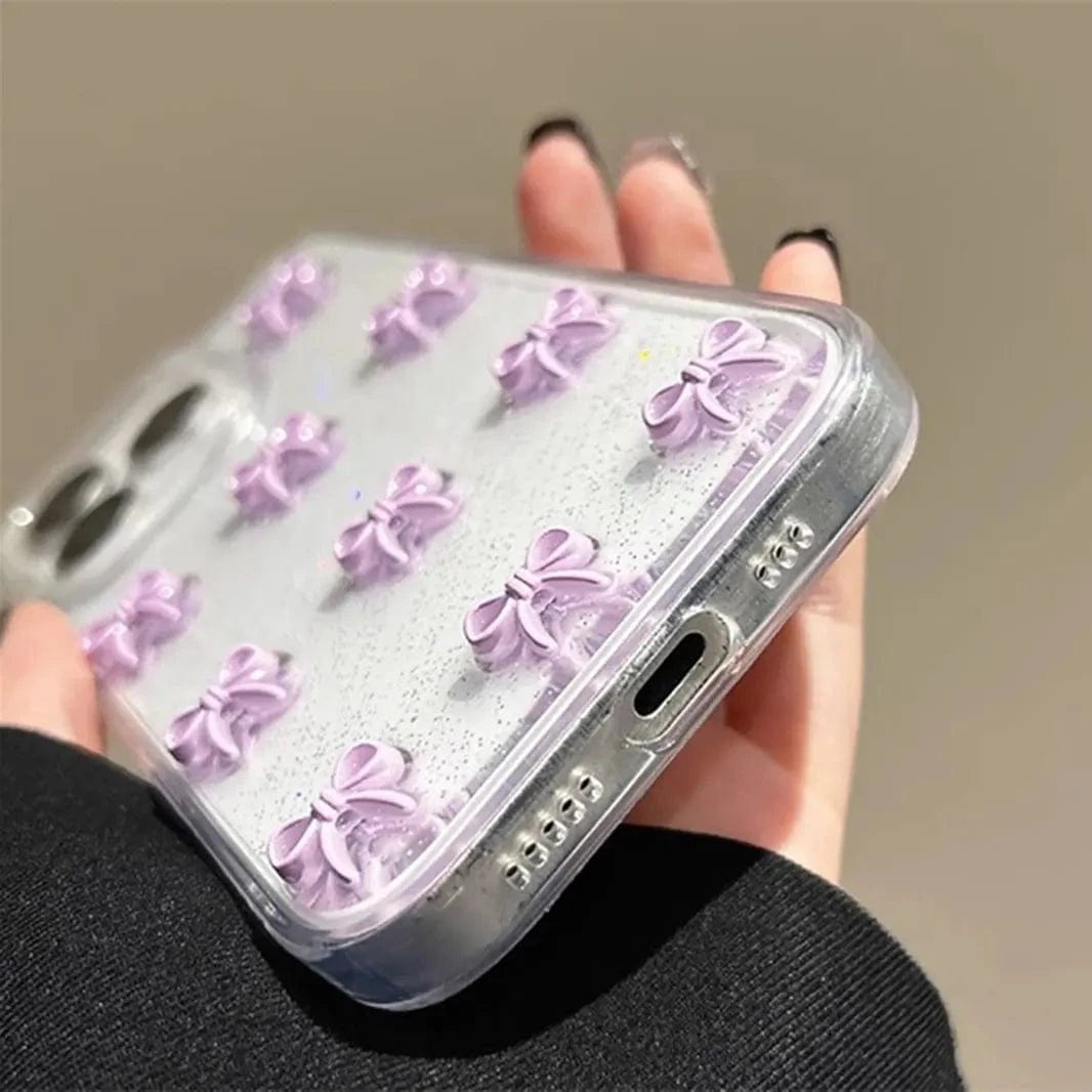 3D Cute Korean Design Transparenrt Hard Case for iPhone 15 Plus