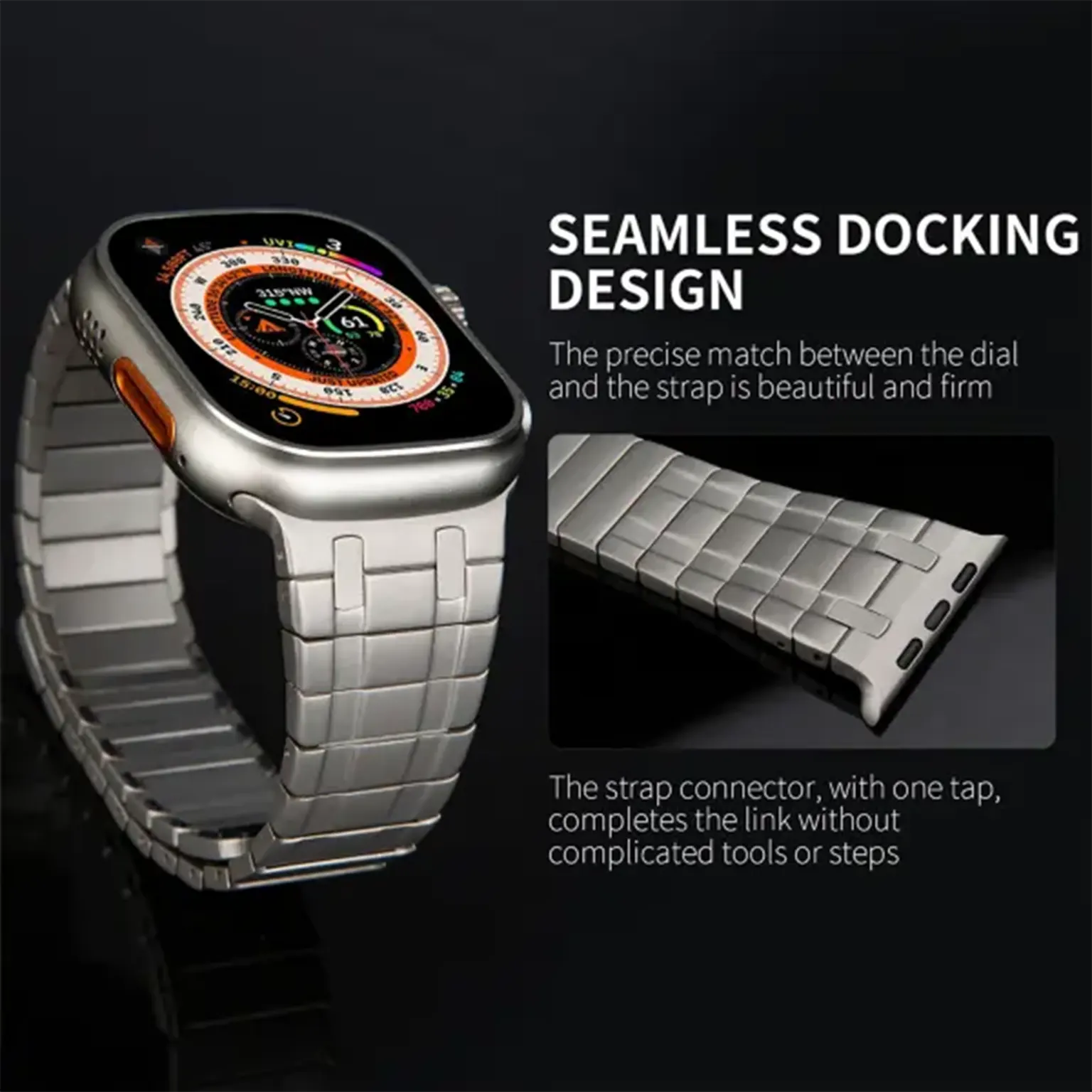 Watch Bands QuickFit Magnetic Metal Link Bracelet Chain for Apple Watch 42 | 44 | 45 | Ultra 49 | 46mm S10 | 46mm S11