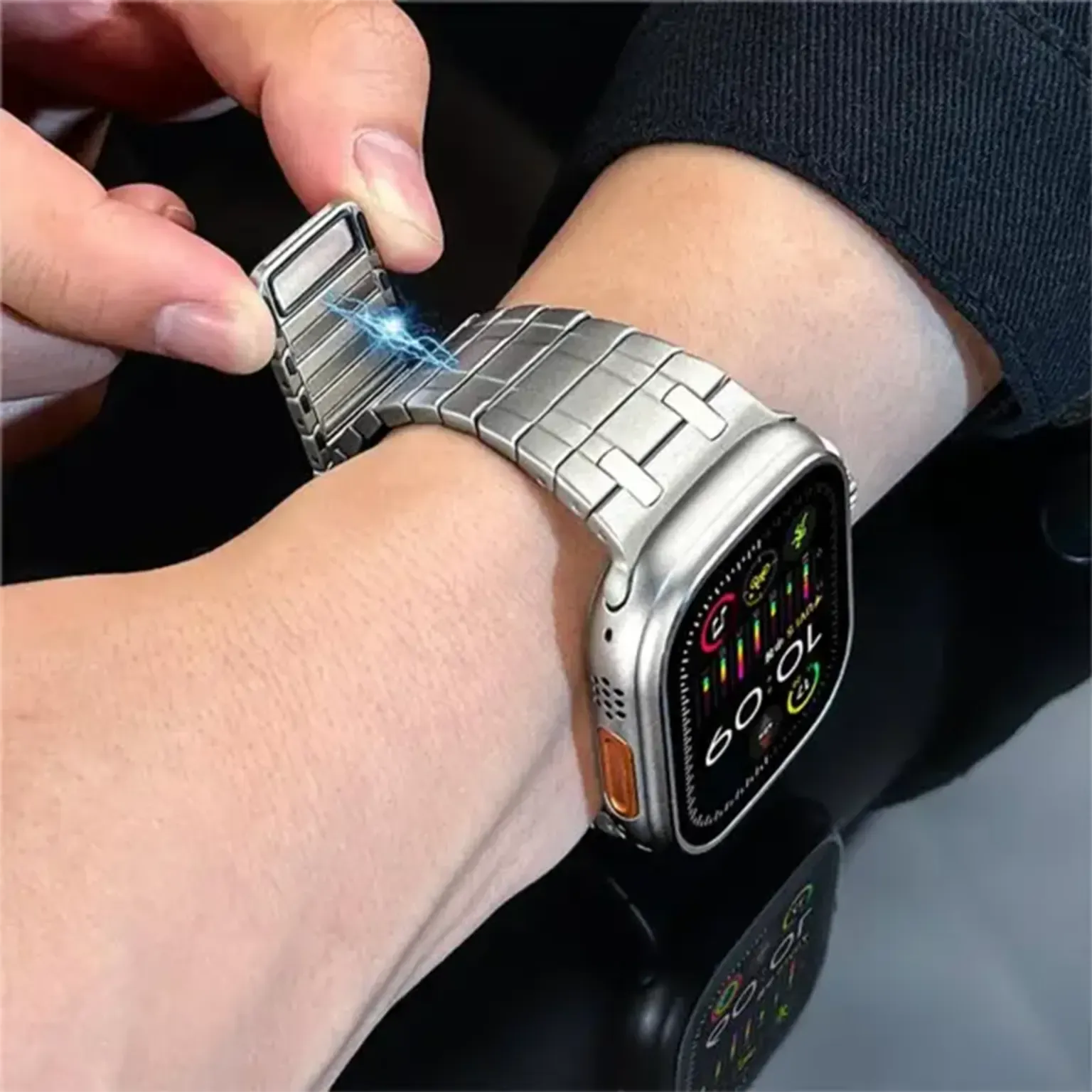 Watch Bands QuickFit Magnetic Metal Link Bracelet Chain for Apple Watch 42 | 44 | 45 | Ultra 49 | 46mm S10 | 46mm S11