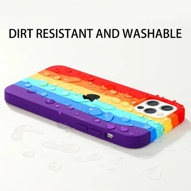 Cases & Covers for Rainbow Color Liquid Silicone Slim Soft Touch Phone Back Case for Apple iPhone