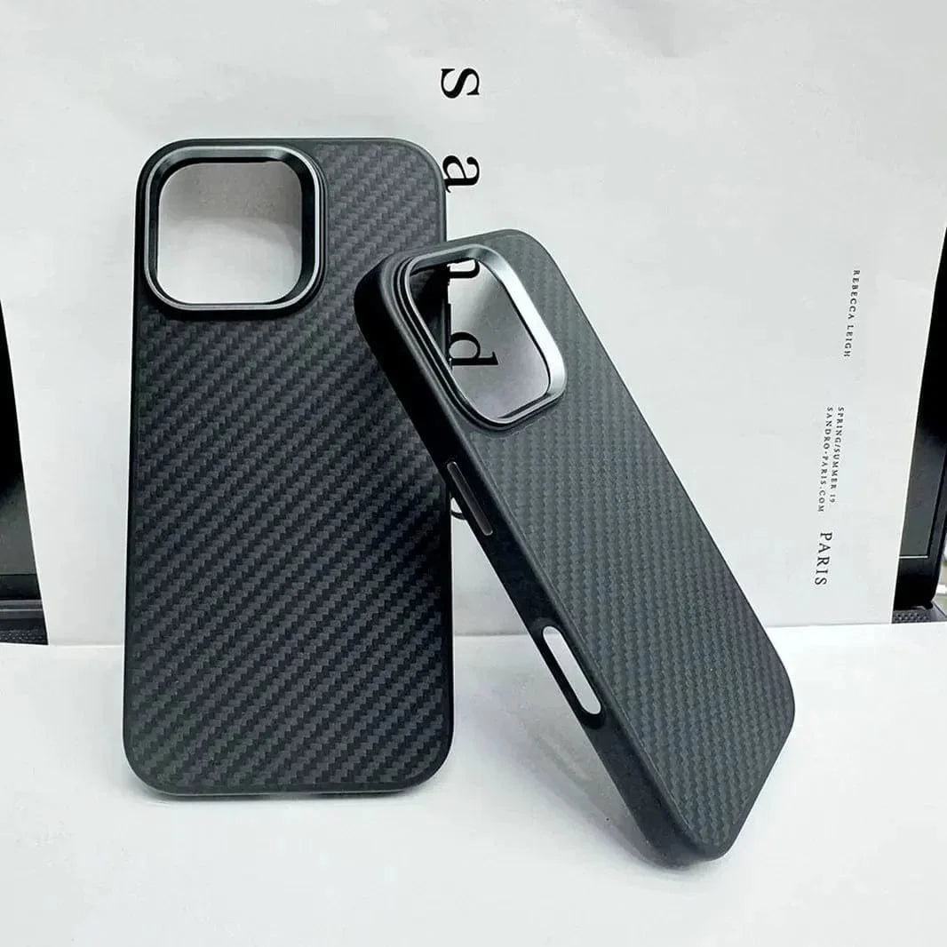 Real Aramid Carbon Fiber Magsafe TPU Edge Case for iPhone 16 Pro Max