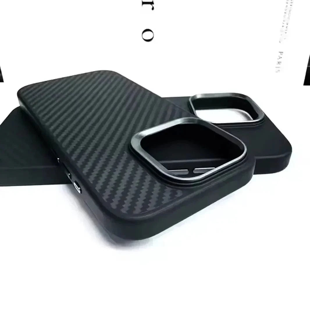 Real Aramid Carbon Fiber Magsafe TPU Edge Case for iPhone 16 Pro Max