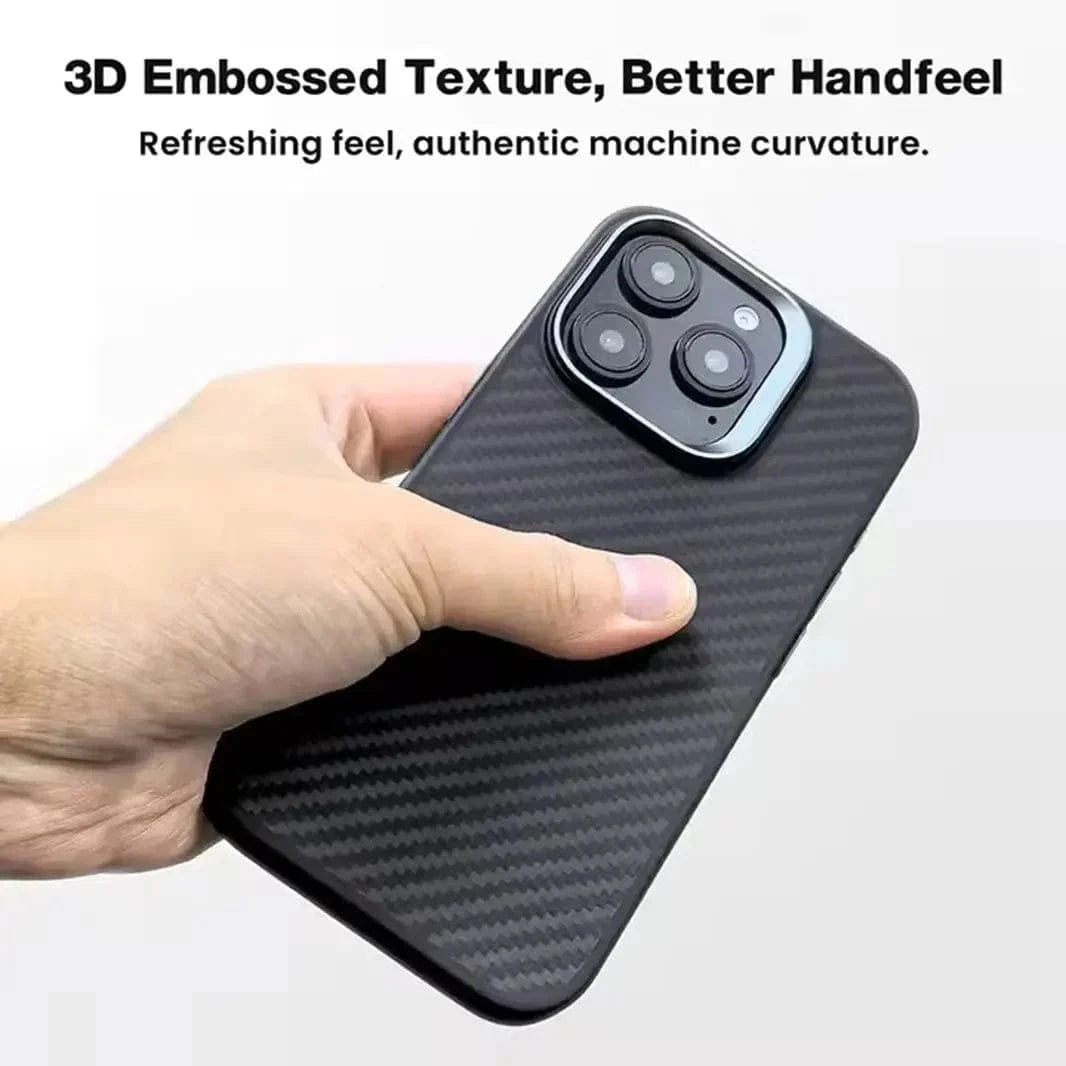 Real Aramid Carbon Fiber Magsafe TPU Edge Case for iPhone 16 Pro Max