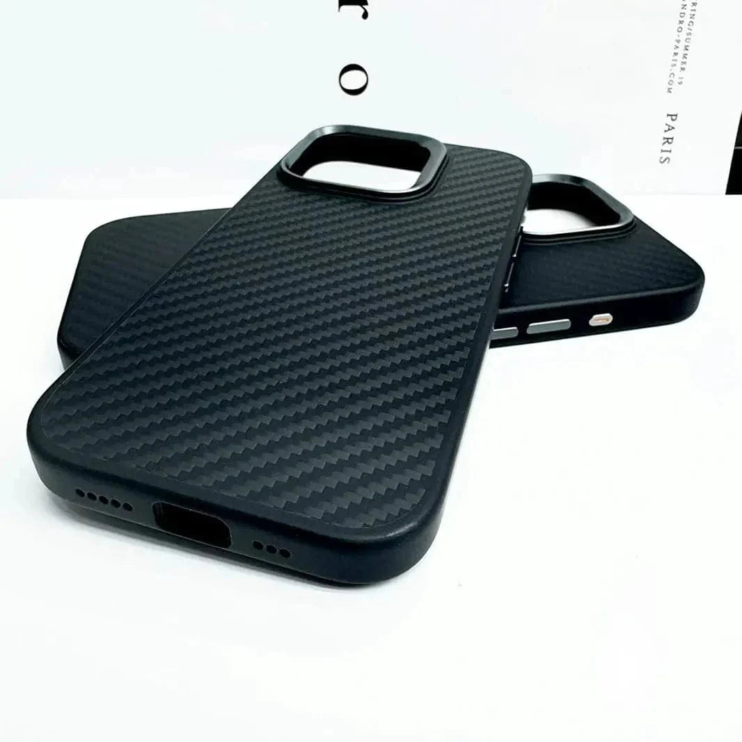 Real Aramid Carbon Fiber Magsafe TPU Edge Case for iPhone 16 Pro Max