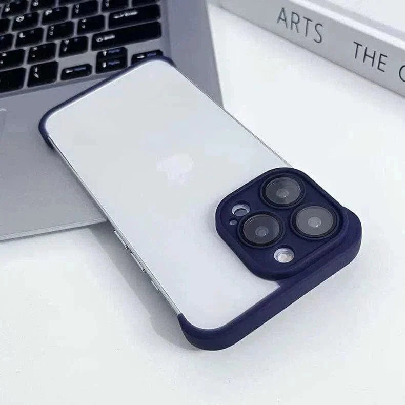 Real Bare Corner Pad Bordeless TPU Camera Lens Protection Case for iPhone 15