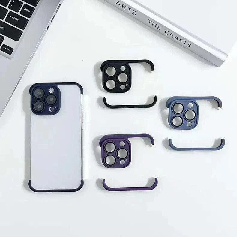 Real Bare Corner Pad Bordeless TPU Camera Lens Protection Case for iPhone 15