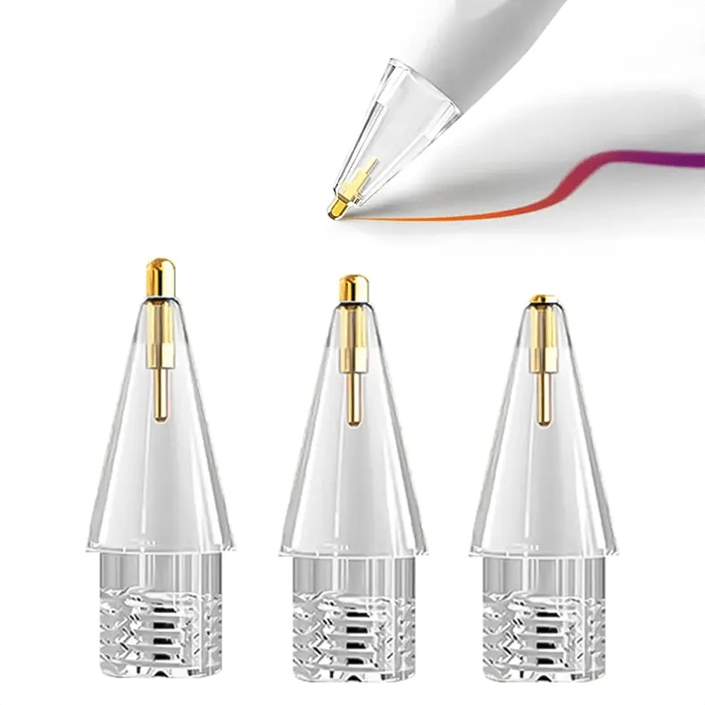 Replacement Transparent Metal Nibs Pencil Tips [Pack of 3] for Apple Pencil