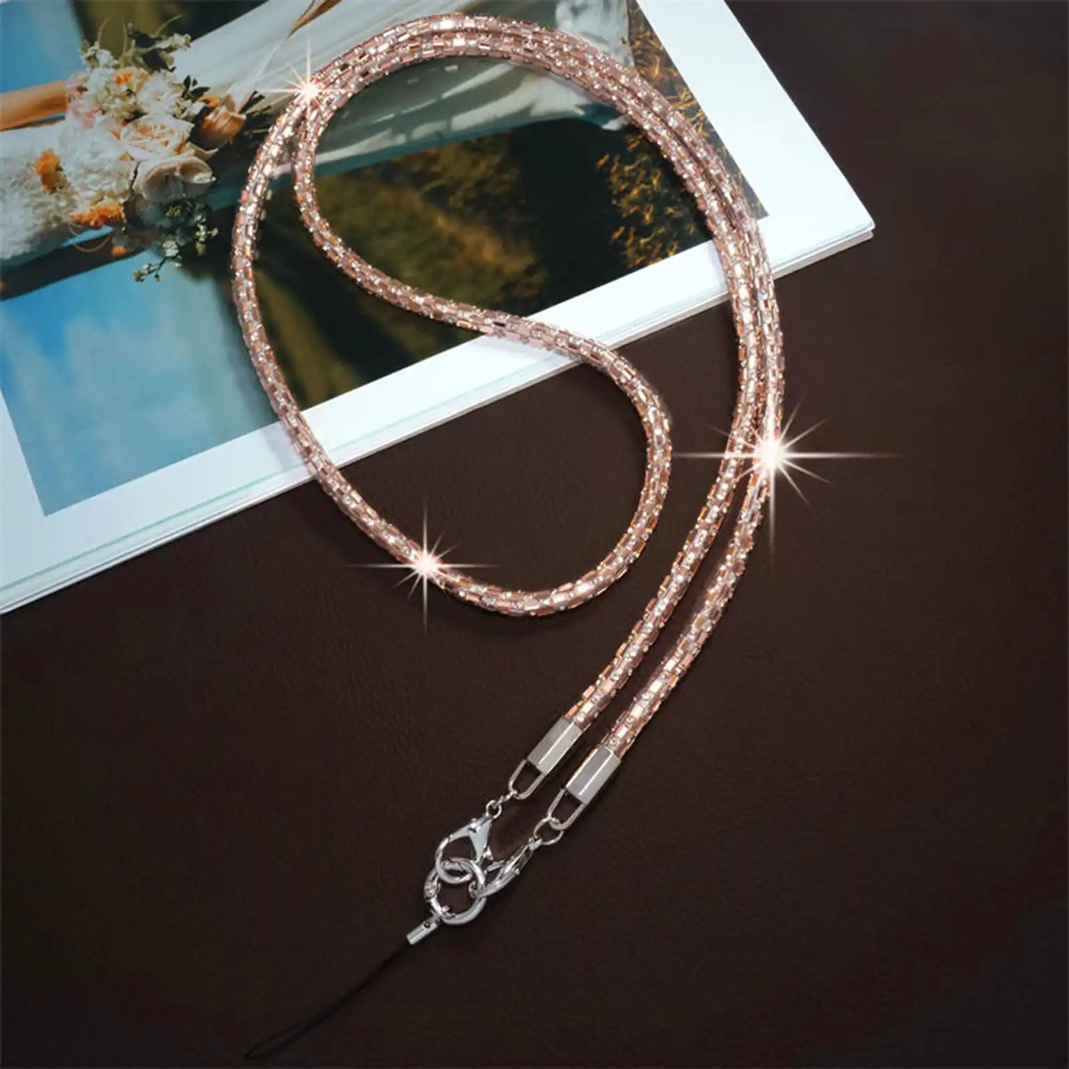 Enhancement Rhinestone Bling Full Diamond Crossbody Long Strap for The Neck And Shoulder Mobile Phone Lanyard