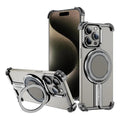 Cases & Covers for iPhone 16 Pro Max / Natural Titanium Rimless Magnetic 360° Kickstand Frameless Metal Bumper for iPhone