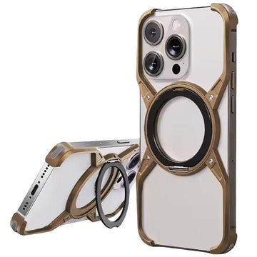 Cases & Covers for iPhone 16 Pro Max / Desert Titanium Rotation Kickstand Metal Heat Dissipation MagSafe Bumper for iPhone