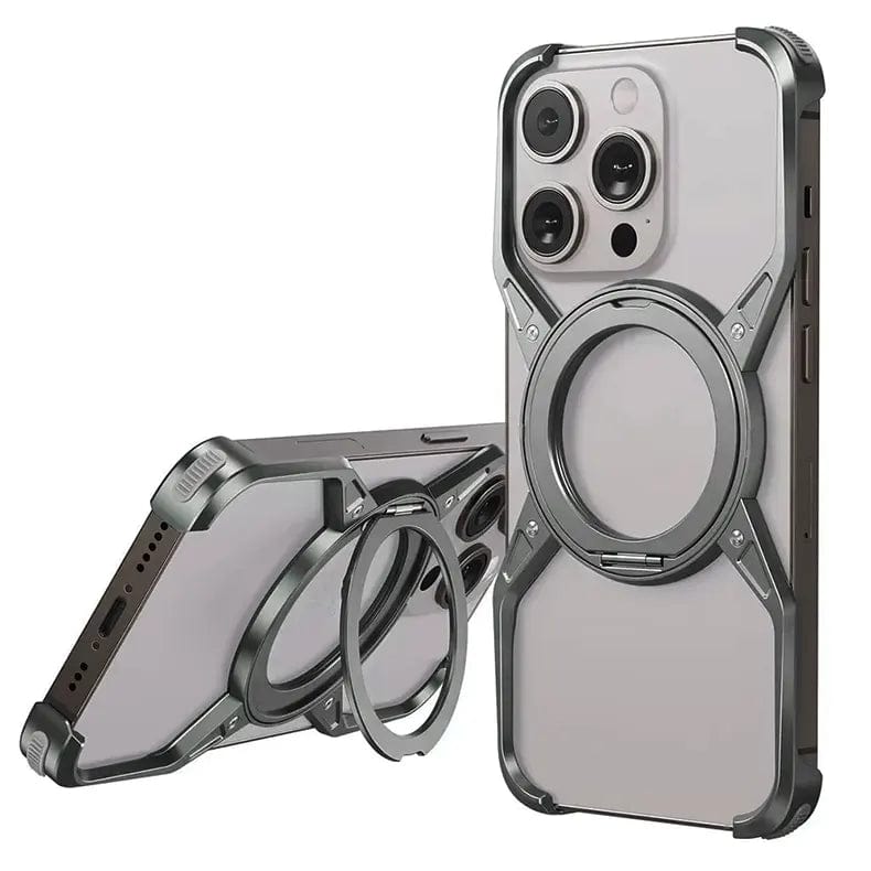 Cases & Covers for iPhone 16 Pro Max / Desert Titanium Rotation Kickstand Metal Heat Dissipation MagSafe Bumper for iPhone