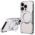 Cases & Covers for iPhone 16 Pro / Silver Rotation Kickstand Metal Heat Dissipation MagSafe Bumper for iPhone