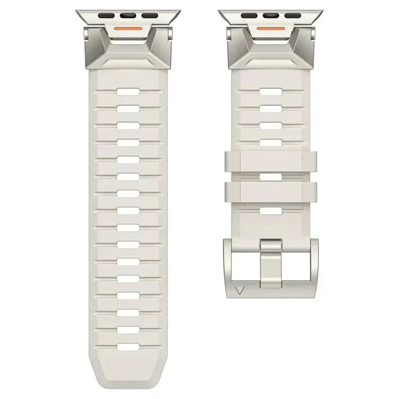 ktusu Generic Watch Bands Rugged Military Tactical Silicone Band for Apple Watch 42 | 44 | 45 | Ultra 49 | 46mm S10 Starlight