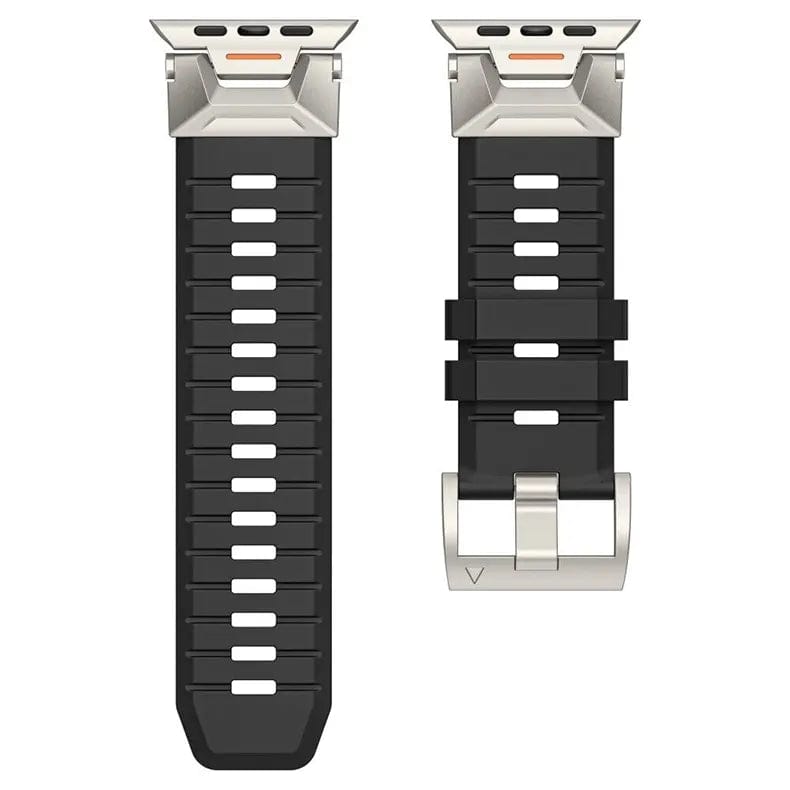 Straps & Bands for Rugged Military Tactical Silicone Band with Titanium Connectors for Apple Watch