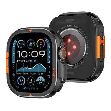 Cases & Covers Rugged Protective Metal Bumper with Back Cover for Apple Watch 45mm