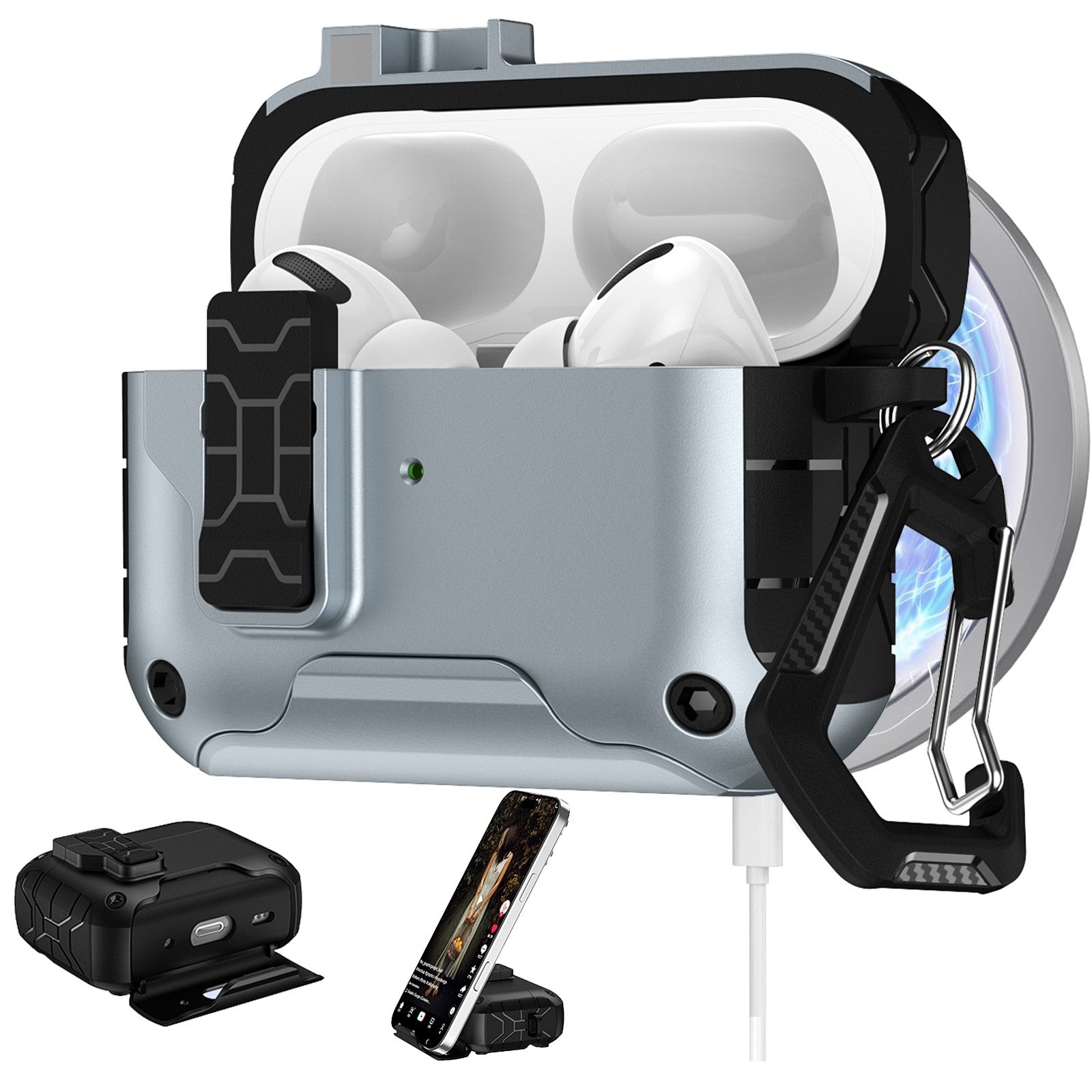 Dust-Proof Invisible Kickstand Magnetic Case with Switch Lock for Airpods Pro | Pro 2